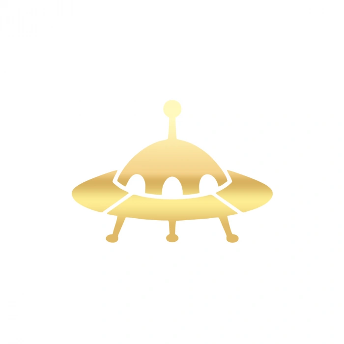 Ufo Araba Sticker 17x17 Cm Gold