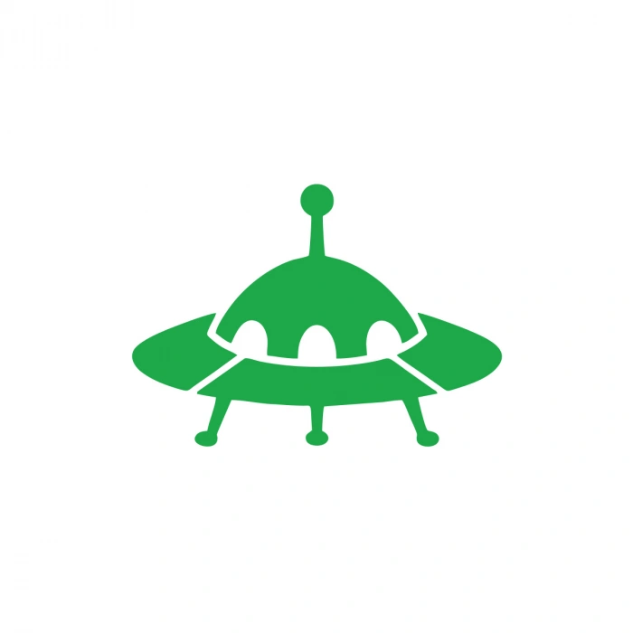 Ufo Araba Sticker 17x17 Cm Yeşil