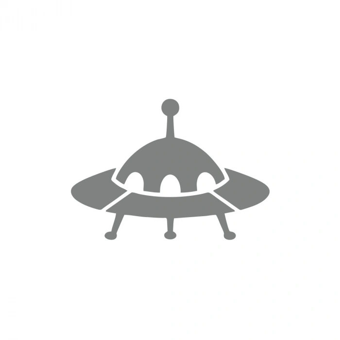 Ufo Araba Sticker 17x17 Cm Gri
