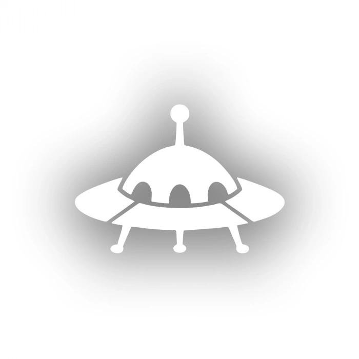 Ufo Araba Sticker 17x17 Cm Beyaz