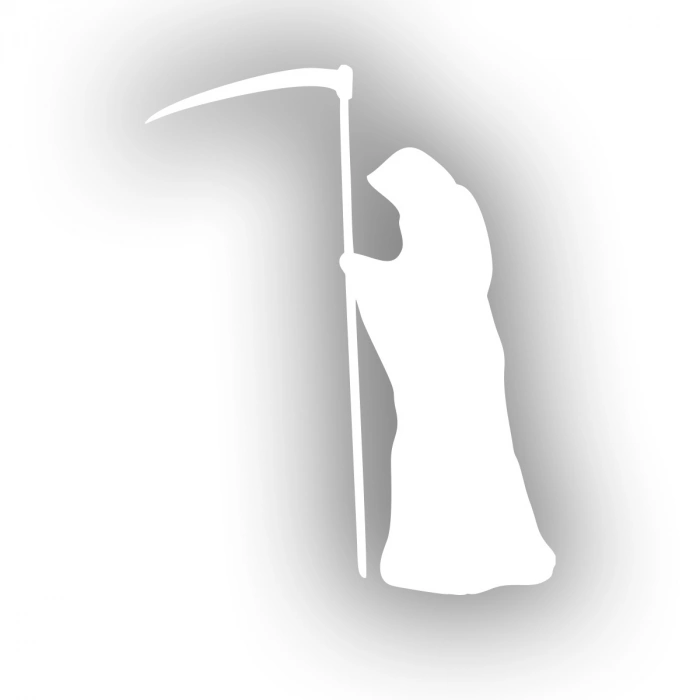 Azrail Araba Stickeri  17x17 Cm Beyaz