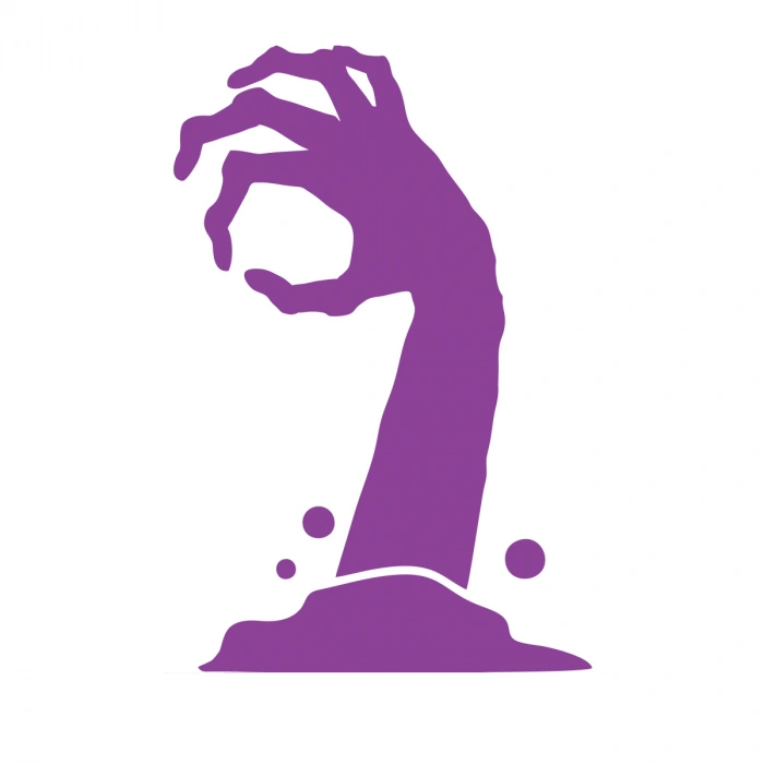 Zombi Eli Araba Sticker 17x17 Cm Mor