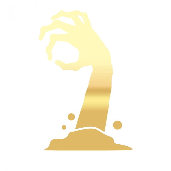 Zombi Eli Araba Sticker 17x17 Cm Gold