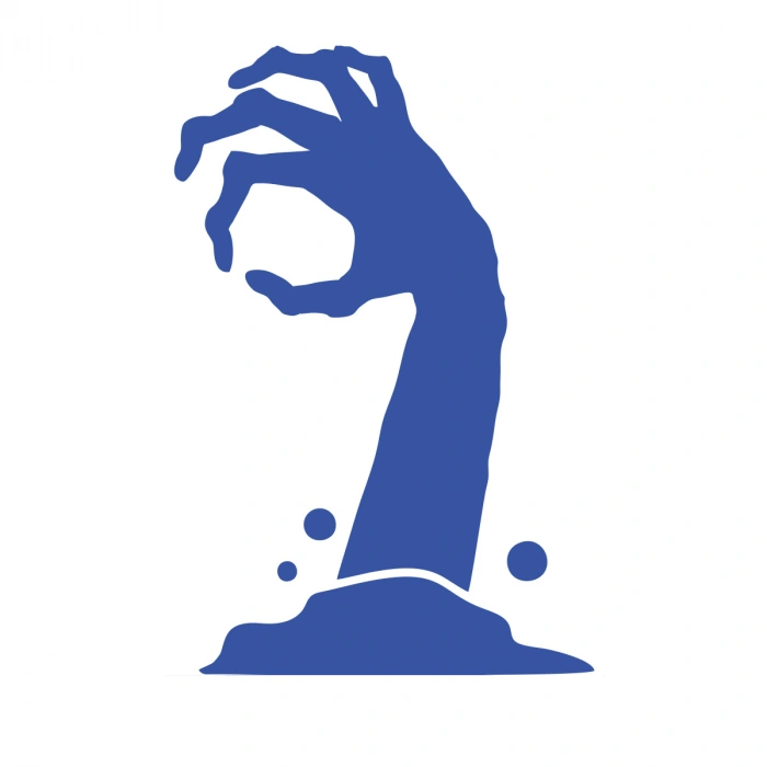 Zombi Eli Araba Sticker 17x17 Cm Mavi