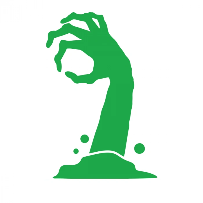 Zombi Eli Araba Sticker 17x17 Cm Yeşil