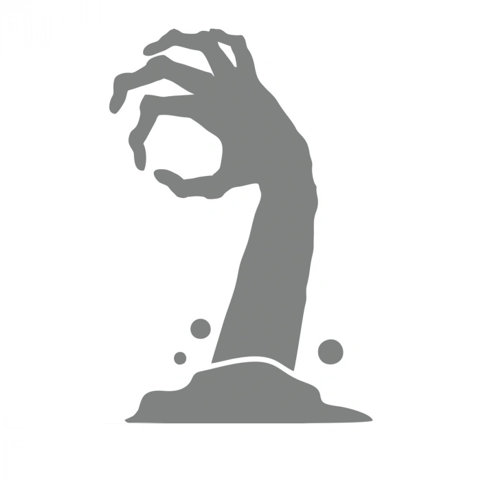 Zombi Eli Araba Sticker 17x17 Cm Gri