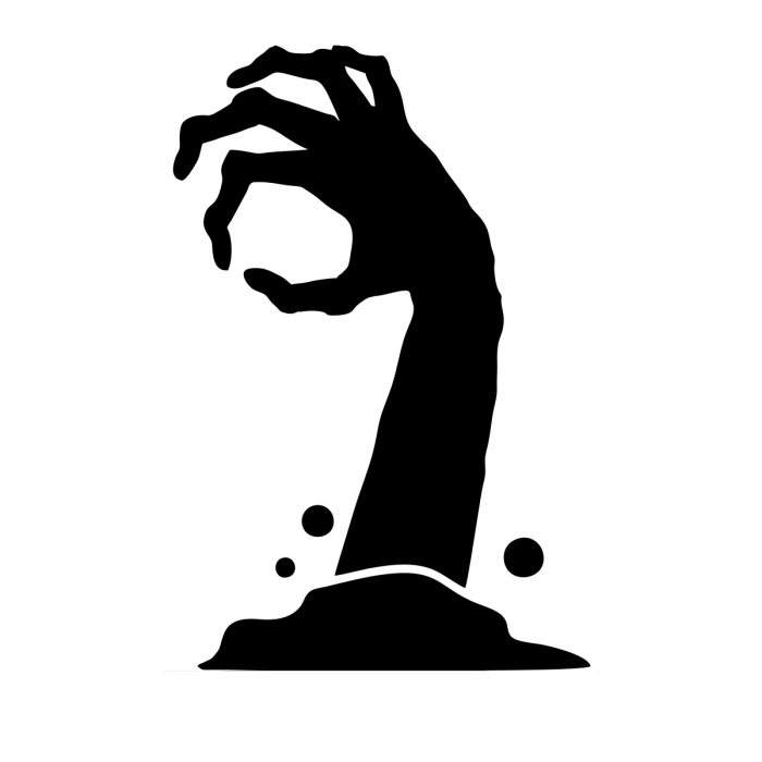 Zombi Eli Araba Sticker 17x17 Cm Siyah