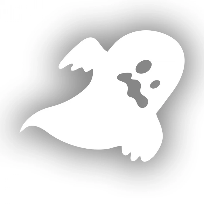 Korkan Hayalet Araba Sticker  17x17 Cm Beyaz