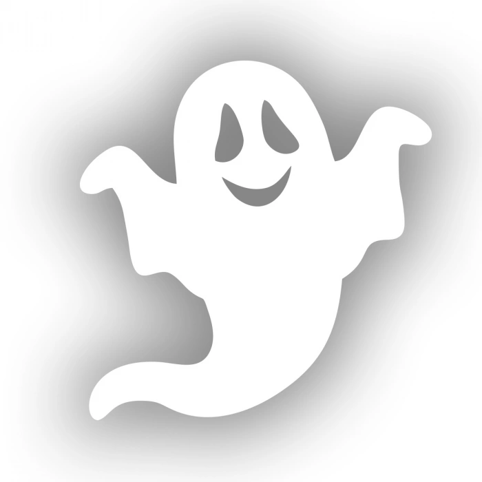 mutlu Hayalet Sticker 17x17 Cm Beyaz
