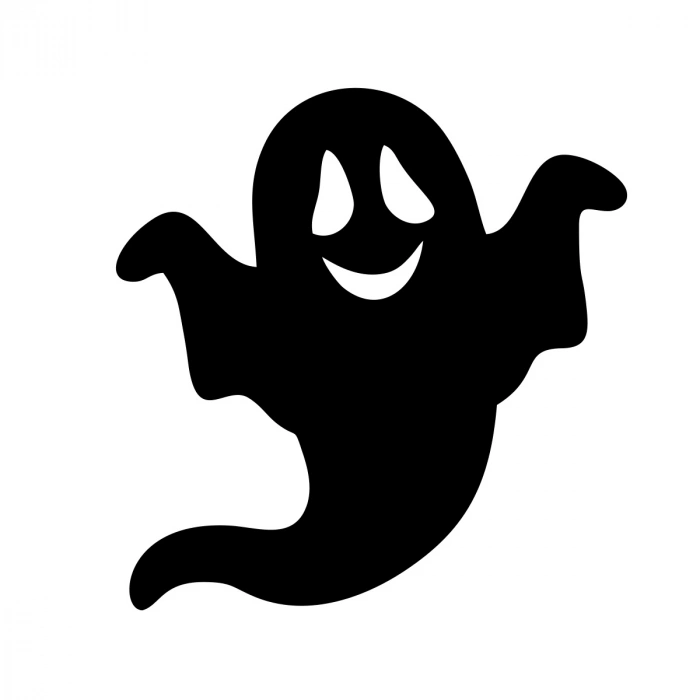 mutlu Hayalet Sticker 17x17 Cm Siyah