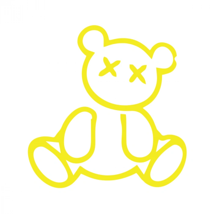 Ayıcık Araba Sticker 17x17 Cm Sarı