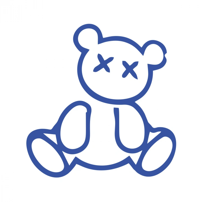 Ayıcık Araba Sticker 17x17 Cm Mavi