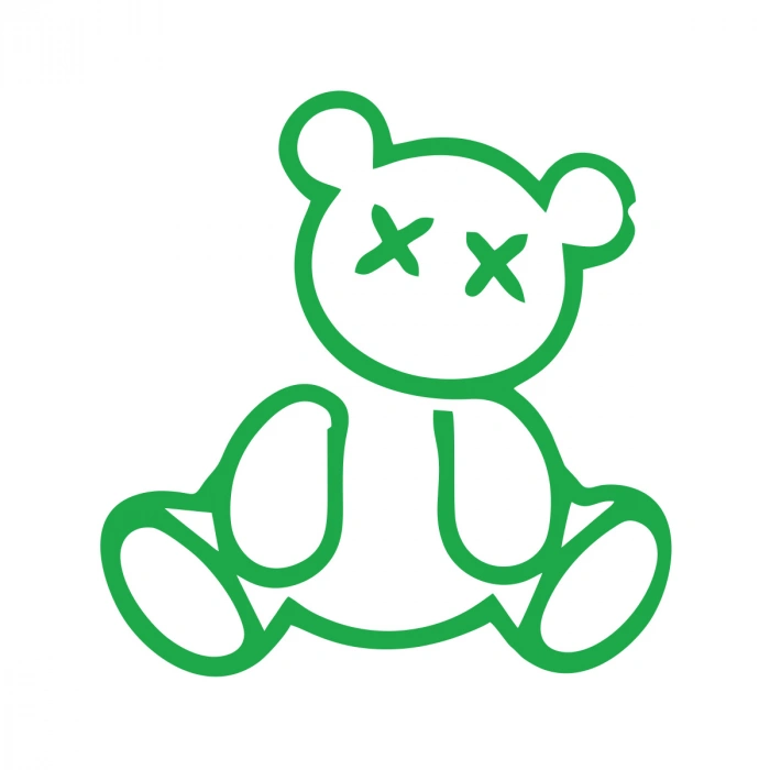 Ayıcık Araba Sticker 17x17 Cm Yeşil