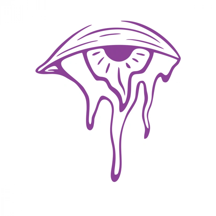 Akan Göz Araba Sticker 17x17 Cm Mor