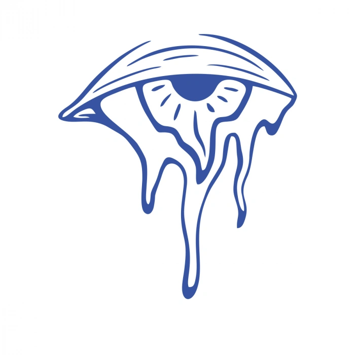 Akan Göz Araba Sticker 17x17 Cm Mavi