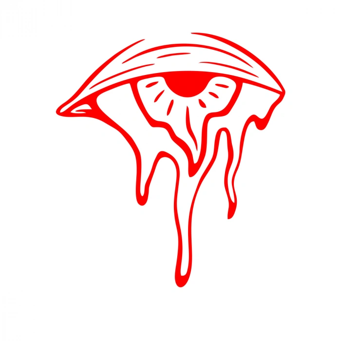 Akan Göz Araba Sticker 17x17 Cm Kırmızı