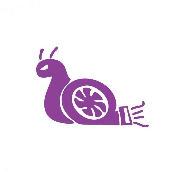 Salyangoz Araba Sticker 17x17 Cm Mor