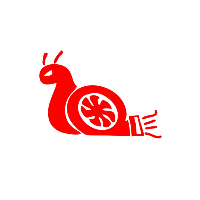 Salyangoz Araba Sticker 17x17 Cm Kırmızı