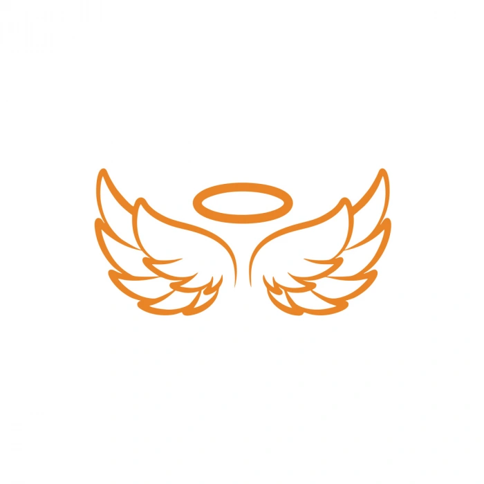 Melek Kanatları Araba Sticker 17x17 Cm Turuncu