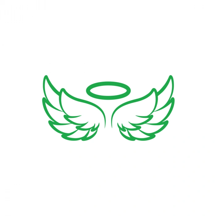 Melek Kanatları Araba Sticker 17x17 Cm Yeşil