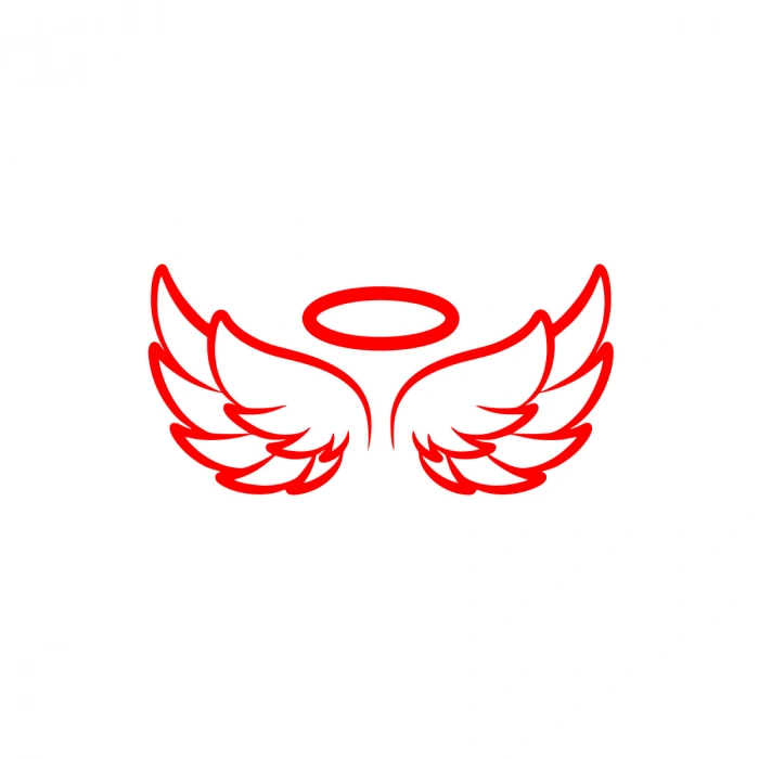 Melek Kanatları Araba Sticker 17x17 Cm Kırmızı