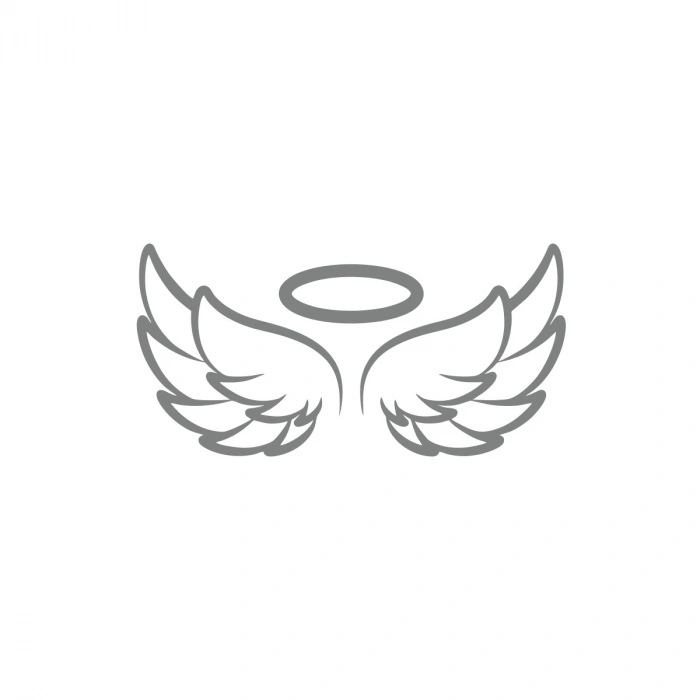 Melek Kanatları Araba Sticker 17x17 Cm Gri