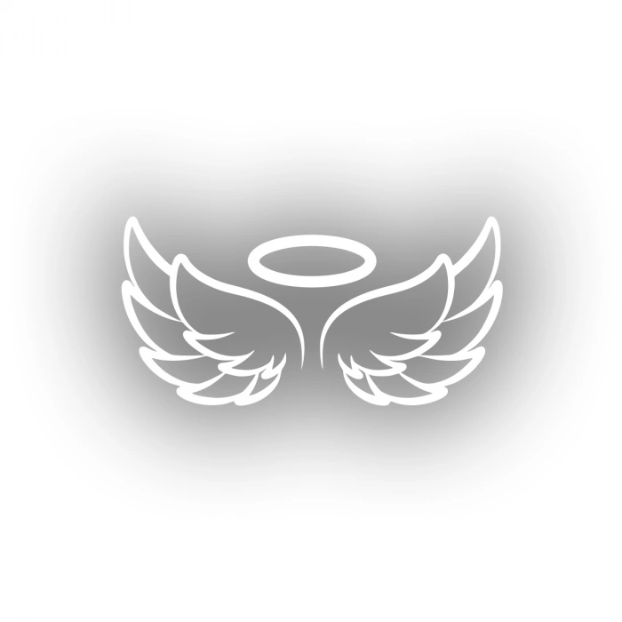 Melek Kanatları Araba Sticker 17x17 Cm Beyaz