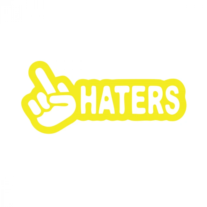 Haters Araba Sticker 17x17 Cm Sarı