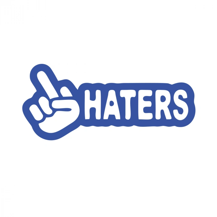 Haters Araba Sticker 17x17 Cm Mavi