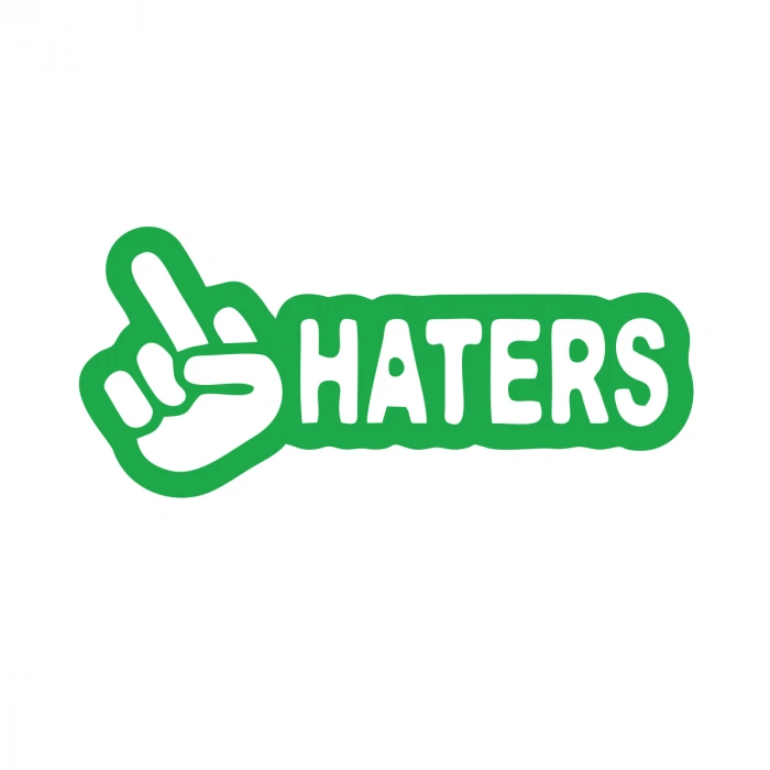 Haters Araba Sticker 17x17 Cm Yeşil