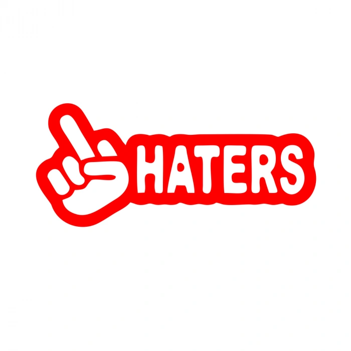 Haters Araba Sticker 17x17 Cm Kırmızı