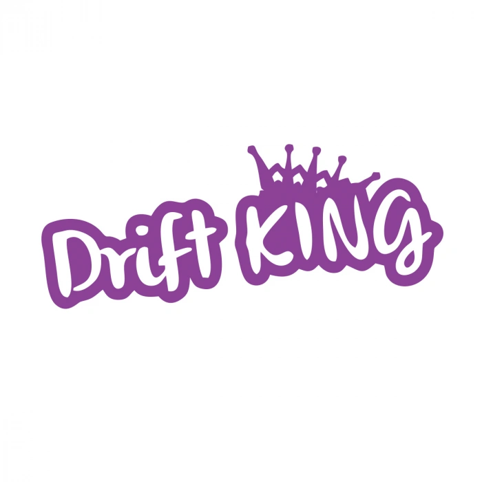 Drift King Araba Sticker 17x17 Cm Mor