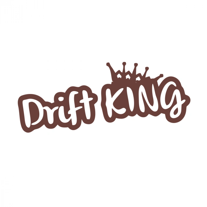 Drift King Araba Sticker 17x17 Cm Kahverengi
