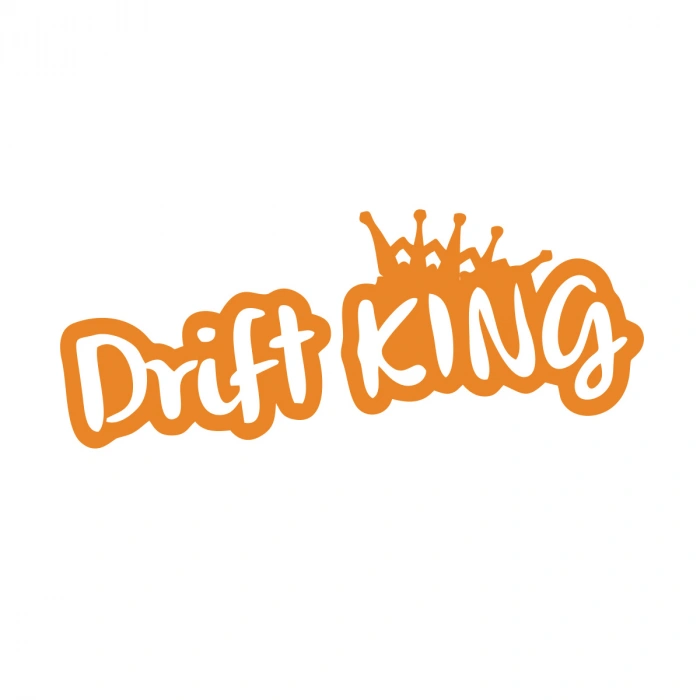 Drift King Araba Sticker 17x17 Cm Turuncu