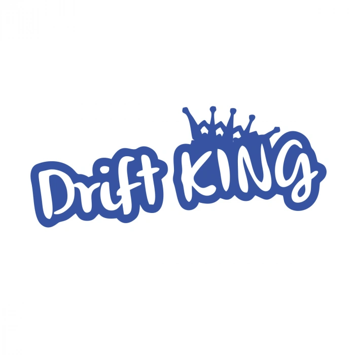 Drift King Araba Sticker 17x17 Cm Mavi