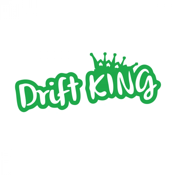 Drift King Araba Sticker 17x17 Cm Yeşil