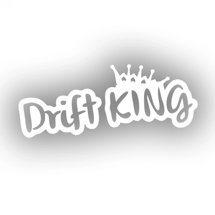 Drift King Araba Sticker 17x17 Cm Beyaz