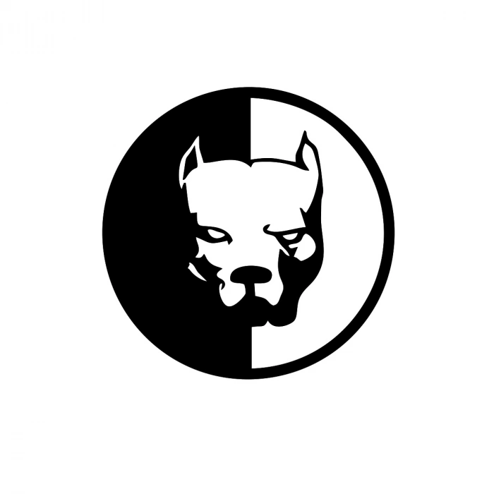 Pitbull Araba Stickeri 17x17 Cm Siyah