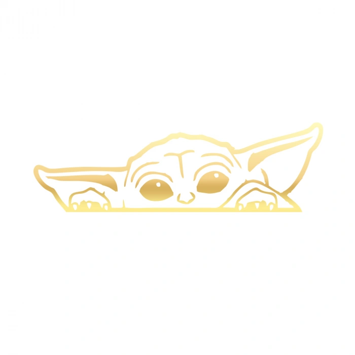 Baby Yoda Araba Stickeri 17x17 Cm Gold