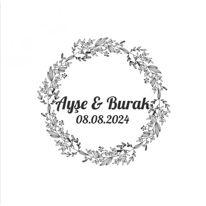 Noel Temalı Meyveli Yuvarlak Etiket Kına Nişan Düğün 3x3 cm özel etiket / 50 adet sticker