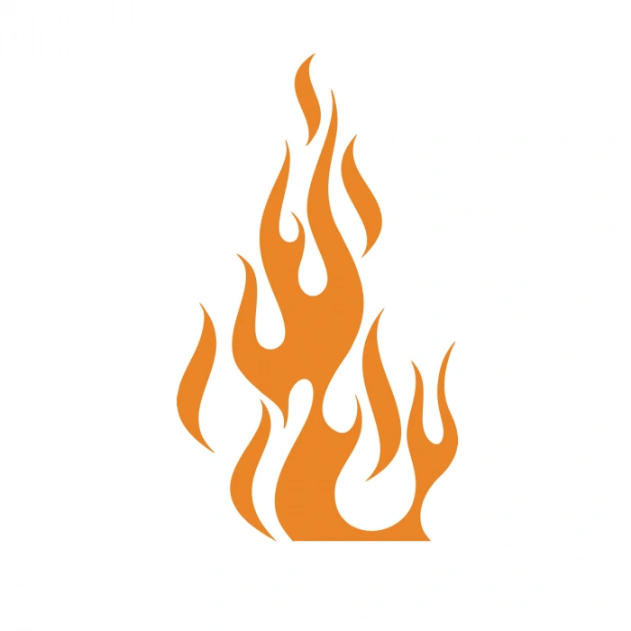 Alev Araba Stickeri 17x17 Cm Turuncu