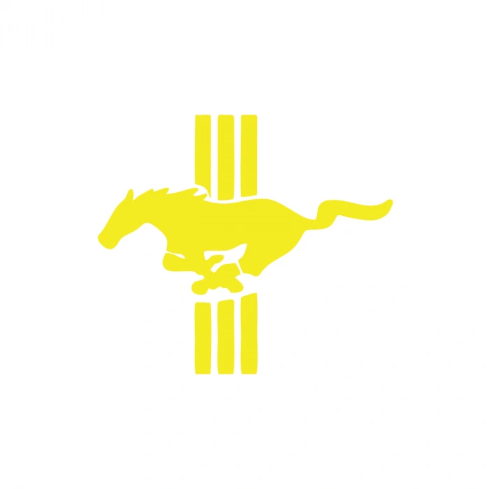 Mustang Amblemi Araba Stickeri 17x17 Cm Sarı