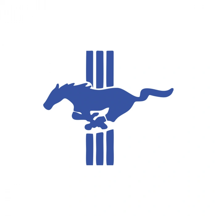 Mustang Amblemi Araba Stickeri 17x17 Cm Mavi