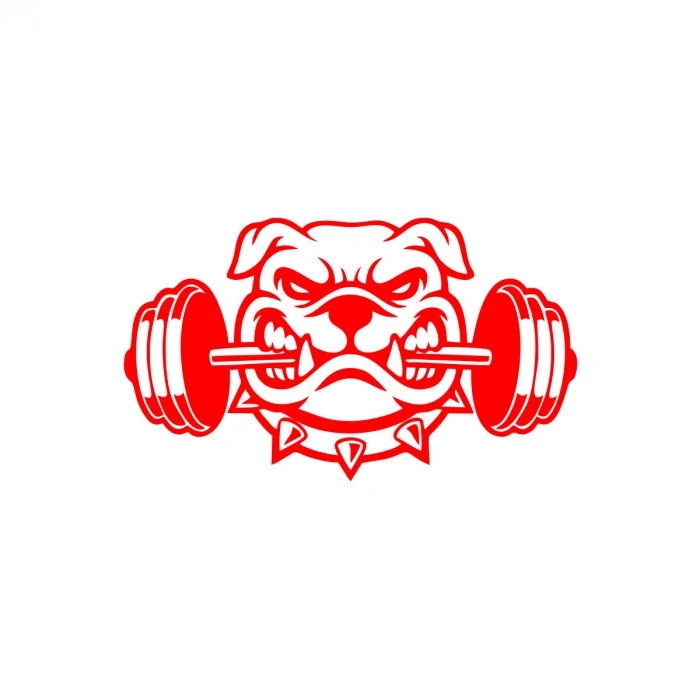 Bulldog Araba Sticker 17x17 Cm Kırmızı