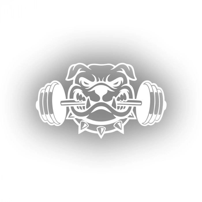 Bulldog Araba Sticker 17x17 Cm Beyaz