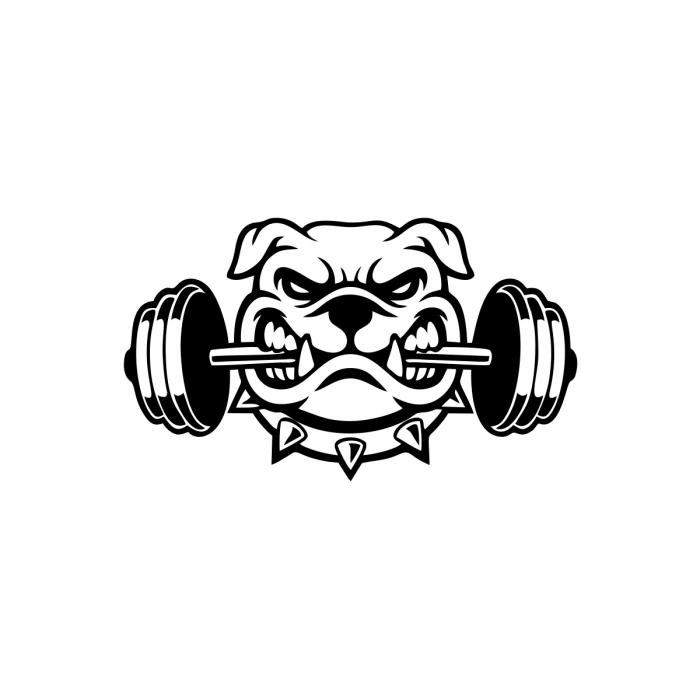 Bulldog Araba Sticker 17x17 Cm Siyah
