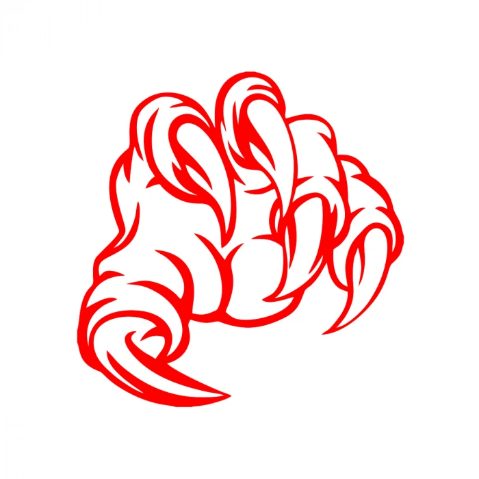 Pençe Araba Sticker 17x17 Cm Kırmızı