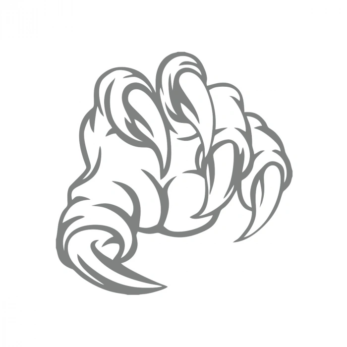 Pençe Araba Sticker 17x17 Cm Gri