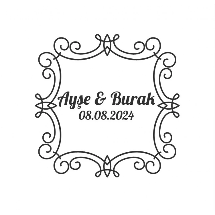 Kuşlu ve Çiçekli Kış Etiketi Kına Nişan Düğün 3x3 cm özel etiket / 50 adet sticker