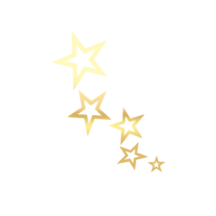 Yıldızlar Araba Sticker 17x17 Cm Gold